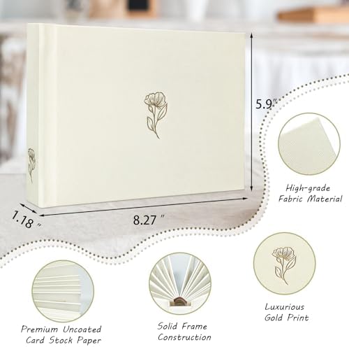 3 Inch Instax Mini Photo Album Linen Hardcover with 52 Pockets - Extra Wide Writing Space for Fujifilm,Digital Camera,HP Sprocket & KPOP Photo Cards,Premium Acid-Free Photo Book Gift (Beige) - Image 2