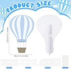 WinnerWhy 3.94 X 2.62 ft Hot Air Balloon Baby Shower Decorations, Large Blue Hot Air Shaped Cardboard Cutout, Life-Size Standup Photo Booth Props for Birthday Party Celebration Backdrops Decor - Image 2