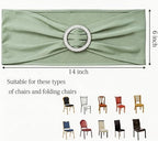 Pack of 50 Spandex Sage Green Chair Sashes for Wedding Elastic Chair Bands with Buckle Slider, Stretch Chair Bows for Party, Without White Chairs Covers (Sage Green) - Image 3
