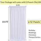 60ftx10ft Wrinkle Free White Backdrop Curtains for Parties, Silky Polyester Photo Backdrop Drapes 12 Panels 5x10ft Back Drop Cloth for Wedding Birthday Baby Shower Photography Background - Image 5