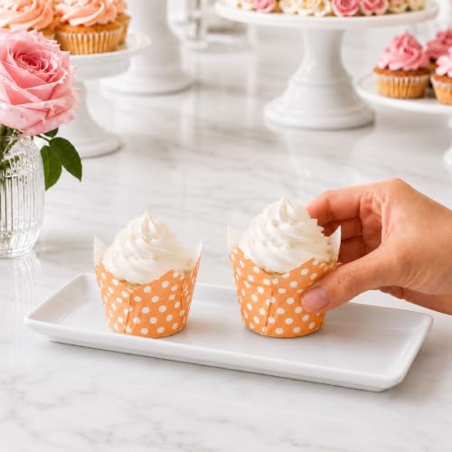 Restaurantware Panificio 1.2 Ounce Round Paper Cups 200 Polka-Dot Printed Baking Liners - Durable Disposable Orange Paper Baking Cups Withstands Up To 425F Ideal For Eclairs And Cupcakes - Image 5
