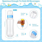 Aneco 12 Set Bottle Chug Baby Shower Games, Plastic Juegos Para Baby Shower Bottle, Gender Reveal Race Gifts Decoration with Bottles Bibs Sign Diapers Caps Blindfolds for Adult Party Supplies, Blue - Image 2