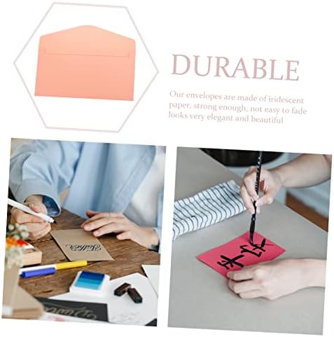 50pcs Iridescent Paper Envelopes Pink Decorative Wedding Invitations - Image 4