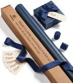 Vitalizart Blue Wrapping Paper Set 30" Pearly-Lustre Ribbons & Gift Tags by Vitalizart