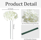 65Pcs White Hydrangea Artificial Flowers Bulk for Home Decor - Image 3