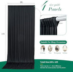 20 ft x 10 ft Wrinkle Free Black Backdrop Curtain for Parties, 4 Panels 10ft Polyester Black Photo Backdrop Drapes for Graduation Birthday Wedding Party Stage Curtains - Image 5