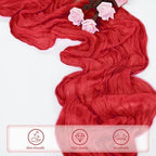 12 Pack Red 10FT Cheesecloth Table Runner Rustic Gauze Fabric Cheese Cloth Table Runner for Wedding Bridal Baby Shower Table Decor Boho Sheer Birthday Party Table Decorations 20 x 120 Inch Long - Image 5