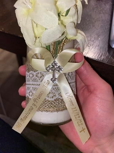 25 Personalized Ribbons Assesmbled Bows Custom Bridal Shower Favor Party Favors Wedding Bridesmaid Memorial Ribbons Funeral Baby Invitations Mis XV años Quinceanera (Moonstone) - Image 2