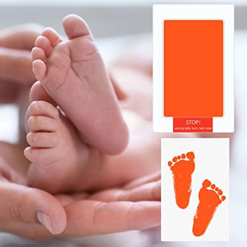 48 Pcs Inkless Baby Footprint Kit Includes 16 Pcs Colorful Ink Pad and 32 Imprint Card for Baby Hand and Footprints, Handprint Dog Paw Print Kit for Newborn Registry Gifts Family Printing Mom Girl - Image 5