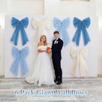 6 Pcs Big Blue Mesh Bows for Backdrop 31.5"x19.7" - Image 5