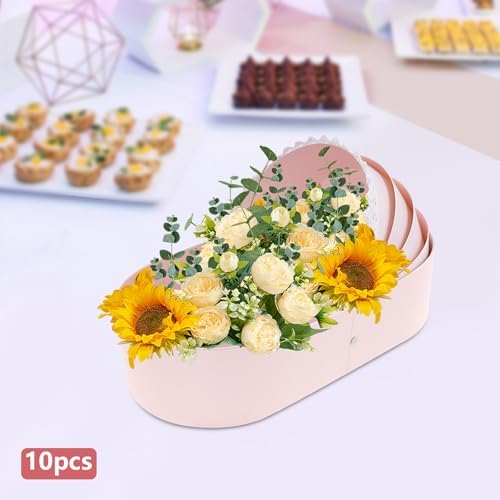 10PCS Cradle-shaped Gift Box, Baby Shower Flower Basket Gift Box, Pink Companion Gift Box, Baby Shower Flower Basket Gift Box, Medium Cradle Floral Basket, Baby Shower Crib Basket Cardboard Box - Image 7