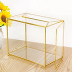 Hxezoc Gold Glass Wedding Card Box with Lock, Large Gift Card Money Box Holder for Wedding Reception, Anniversary, Birthday Party, Baby Shower, Graduation, Home Decorations - Image 4