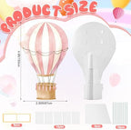 2.9 ft x 4.9 ft Hot Air Balloon Baby Shower Decorations, Large Pink Hot Air Shaped Cardboard Cutout, Life-Size Standup Photo Booth Props for Birthday Party Celebration Backdrops Decor - Image 2