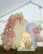 131PCS Pink Winnie Baby Shower Birthday Decorations for Girl Large Winnie Cutouts Stand Up, Pooh Balloons Arch & Bee Stickers for Gender Reveal, First Birthday, Photo Props & Newborn Party - Image 5
