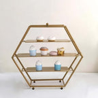 Efavormart 3-Tier Metal Hexagon Cupcake Stand 21" Matte Gold - Durable Contemporary Dessert Holder Appetizer Display for Upscale Events Banquets & Gatherings - Image 6