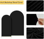 Gawicpy Wedding Arch Backdrop Stand Set Metal Arch Backdrop Stand with Wedding Arch Cover, Wedding Balloon Arch Backdrop Stand for Birthday, Baby Shower, Anniversary (Black, 5.9FT+7.2FT) - Image 7