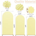 Set of 3 Wedding Arch Backdrop Cover 7.2ft, 6.6ft, 6ft Yellow Arch Cover Chiara Backdrop Covers for Arch Stand Spandex Arch Covers for Happy Birthday Party Bridal Shower Graduation Arch Decor - Image 2