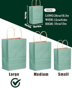 qiqee 100PCS Gift Bag with Handles Bulk Kraft Light Blue Paper Bags Multiple Uses (13''x5 x10 inch Large Size) - Image 4