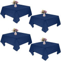 4 Pack Square Table Cloth 85x85 Inch Navy Blue Tablecloth Machine Washable Fabric Polyester Table Cover for Dining, Buffet Parties, Picnic, Events, Weddings and Restaurants（Navy Blue） by JALANCY