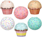12 Inch 6 Pcs Donut Paper Lanterns, Party Decorations Hanging Cake Paper Lanterns, Cupcake Ice Cream Ornaments for Baby Shower Party, Birthday, Celebration, Anniversary - Image 4