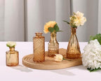 18pcs Amber Glass Bud Vase Set, Gold Small Flower Vases for Centerpieces - Image 6