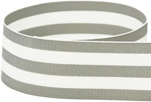 7/8" Gray & White Taffy Striped Grosgrain Ribbon - 100 Yards - USA | American Made by TheRibbonFactory%C2%AE
