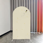 4FT Beige Sweet Bee Arch Spandex Cover Baby Honeycomb Arch Backdrop Cover for Kids Baby Shower Birthday Party Wedding Decoration (No Stand) - Image 2