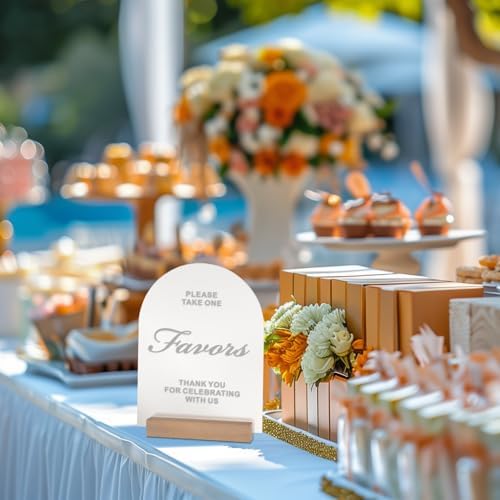 Frosted Blank Arch Acrylic Sign with Wooden Stands - 10 Pack DIY Customizable Sign Kit for Wedding Table Numbers, Restaurant Party Bridal Shower (6x8 Inch) - Image 4