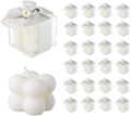 ACITHGL 30 Sets Small Bubble Candle Wedding Candles Favors for Guests Bulk Bridal Shower Favors Candles with Stylish Ribbons Thank You Cards Gifts (Shimmering Silver) by ACITHGL