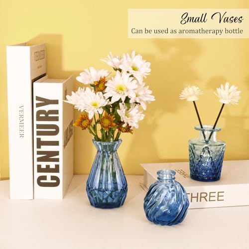 Set of 36 Glass Bud Vases Small Flower Vases for Centerpieces(Blue) - Image 4