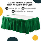 Exquisite Ruffle Table Skirt Emerald Green 6 Pack 14 Ft Long Table Skirts for Rectangle Tables 6ft Plus or Round Tables Skirts with Adhesive Strip for Gender Reveal Decor & Happy Birthday Parties - Image 2