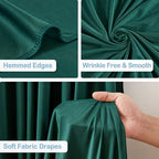 10 Panels Hunter Green Backdrop Curtains - Wrinkle Free Fabric Backdrop for Photoshoot, 10FT Wedding Party Photo Backdrop Drapes for Birthday Baby Shower Photography Stage Background Decorations - Image 2