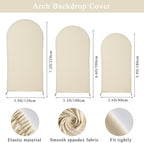 Gawicpy Wedding Arch Backdrop Stand Set Metal Arch Backdrop Stand with Wedding Arch Cover, Wedding Balloon Arch Backdrop Stand for Birthday, Baby Shower, Anniversary (Beige, 5.9FT+6.6FT+7.2FT) - Image 6