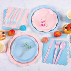 400 Pcs Baby Gender Reveal Plates and Napkins, Pink Blue Party Tableware - Image 3