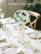 BLOSMON White Flowers for Wedding Centerpieces: 10 Pcs, 15 Faux Silk Roses - Image 3