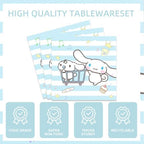141Pcs Cinna-morolls Parties,Cinna-morolls Party Tableware Party Disposable Dinnerware Plates Cups Napkins for Cinna-morolls Baby Shower Party Decoration Supplies,Serves 20 - Image 4