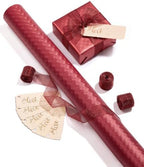 Vitalizart Red Metallic Grid Wrapping Paper Set 30" Organza Ribbon & Tags by Vitalizart