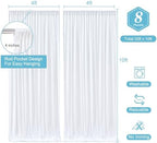 White Backdrop Curtains 8 Panels, 10 Feet Wrinkle-Free Polyester Photography Backdrop Drapes for Wedding Baby Shower Party Background Backdrop Stand- 32 X10FT (White) - Image 3