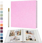 Vienrose Large Photo Album Self Adhesive for 4x6 8x10 10x12 Pictures Scrapbook Album DIY Scrap Book 40 Sticky Pages with A Metallic Pen 13"x12.6"40 Pages by Vienrose