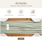 Goodluck 6 Pack Sage Green Cheesecloth Table Runner 35" x 120" Extra Wide - Image 2