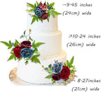 CherishedMoments 3Pcs Pre-Made Cake Flowers,Burgundy Wedding Cake Decor - Image 2