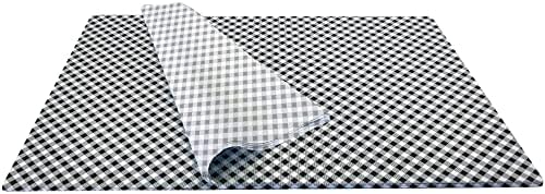 Jillson Roberts Printed Unfolded Gift Tissue 20" x 30" for Birthdays, Wine Bags, Weddings, Black Gingham, 240 Sheets - Image 3