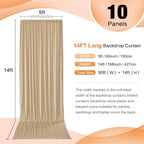 50ft×14ft Long Champagne Backdrop Curtain for Wedding Parties - Image 2