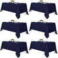 Fitable 6 Pack Navy Tablecloths 70x108 Inch for 6 Foot Rectangle Tables by Fitable