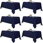 Fitable 6 Pack Navy Tablecloths 70x108 Inch for 6 Foot Rectangle Tables by Fitable