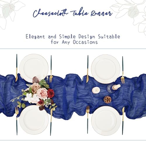 Showgeous 16 Pack Royal Blue Cheesecloth Table Runner 17 x 108 Inch - Image 5