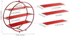 Red 3 Tier Metal Cupcake Stand Tiered Dessert Display Serving Tray - Image 5