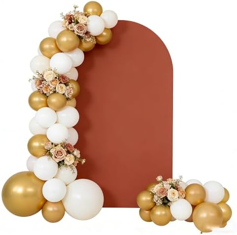 Pastel Burnt Orange Arch Backdrop Covers Stretchy Arched Stand Cover for Parties Decoration Baby Bridal Shower Birthday Wedding Party Props NO-377-3x6.5ft by Iydamc