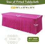 2Pack Spandex Tablecloth for 8FT Rectangle Tables,Table Skirt - Image 3