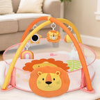 7-in-1 XL Large Baby Play Gym Mat, Tummy Time Mat, Baby Gym & Ball Pit, Baby Activity Mat with Milestone Cards & 6 Detachable Toys for Sensory Motor Skill, Lion - Image 7